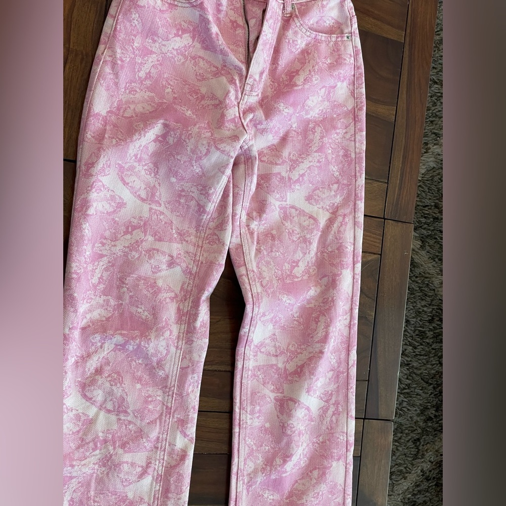 Urban Outfitters Cowboy Jeans in a Pink retro Diamond Pattern